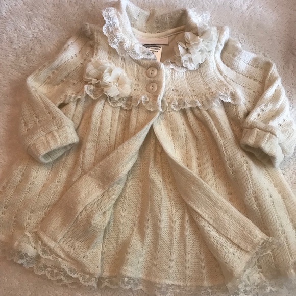 Bonnie Baby Other - Baby girl cream white sweater